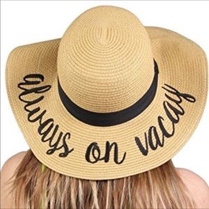 NWOT Floppy Embroidered Sun Hat (Always on Vacay)